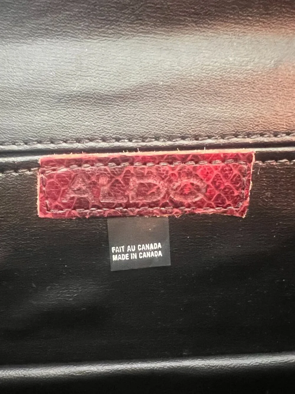 ALDO maroon snakeskin clutch purse